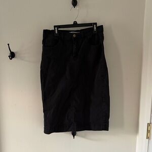 Black denim skirt